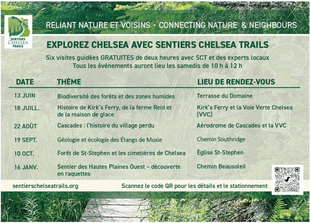 Explorez Chelsea avec Sentiers Chelsea trails