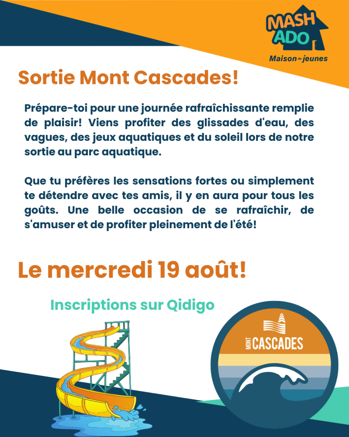 Sortie entres ados à Mont Cascades