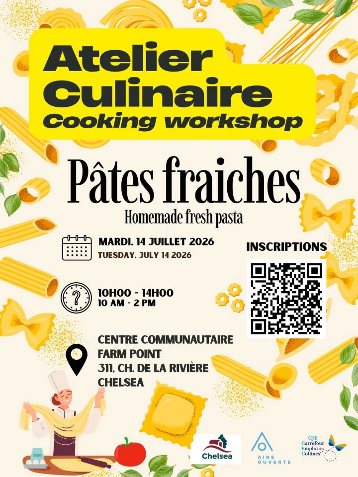 Atelier culinaire de fabrication de pâtes fraîches pour les 14 à 17 ans