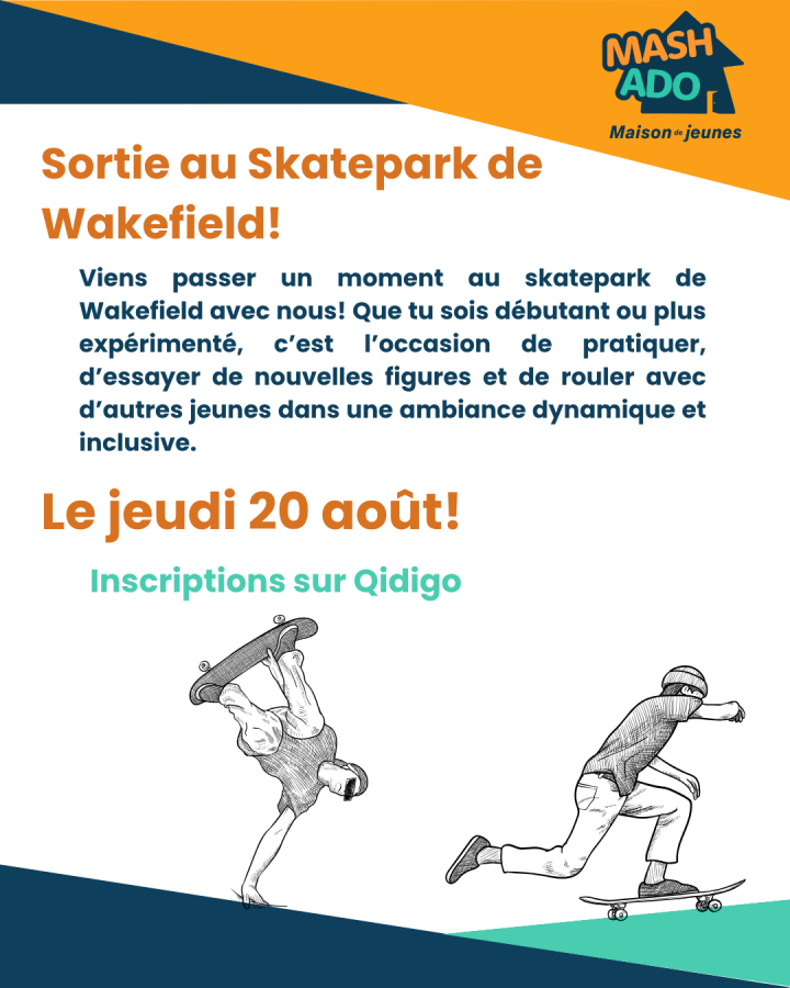 Sortie entres ados au Skatepark de Wakefield